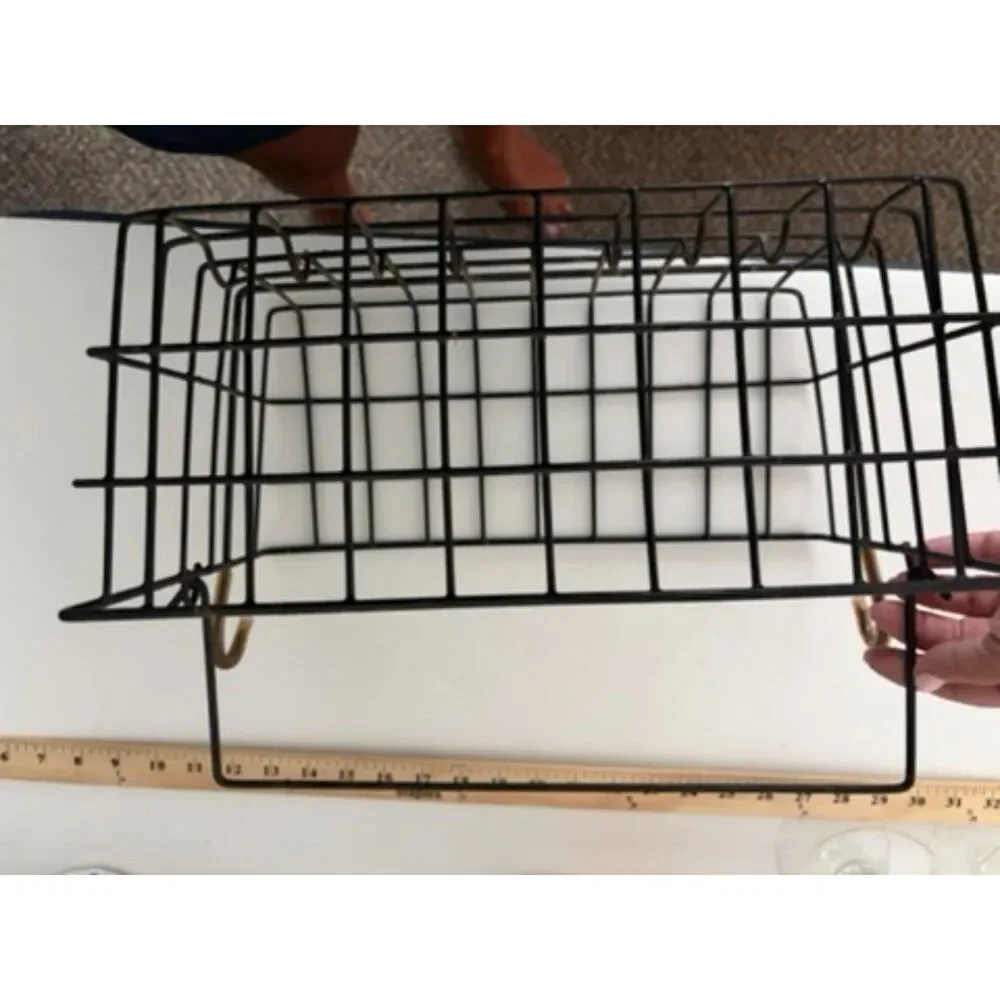 Rectangle metal basket with handle and hooks